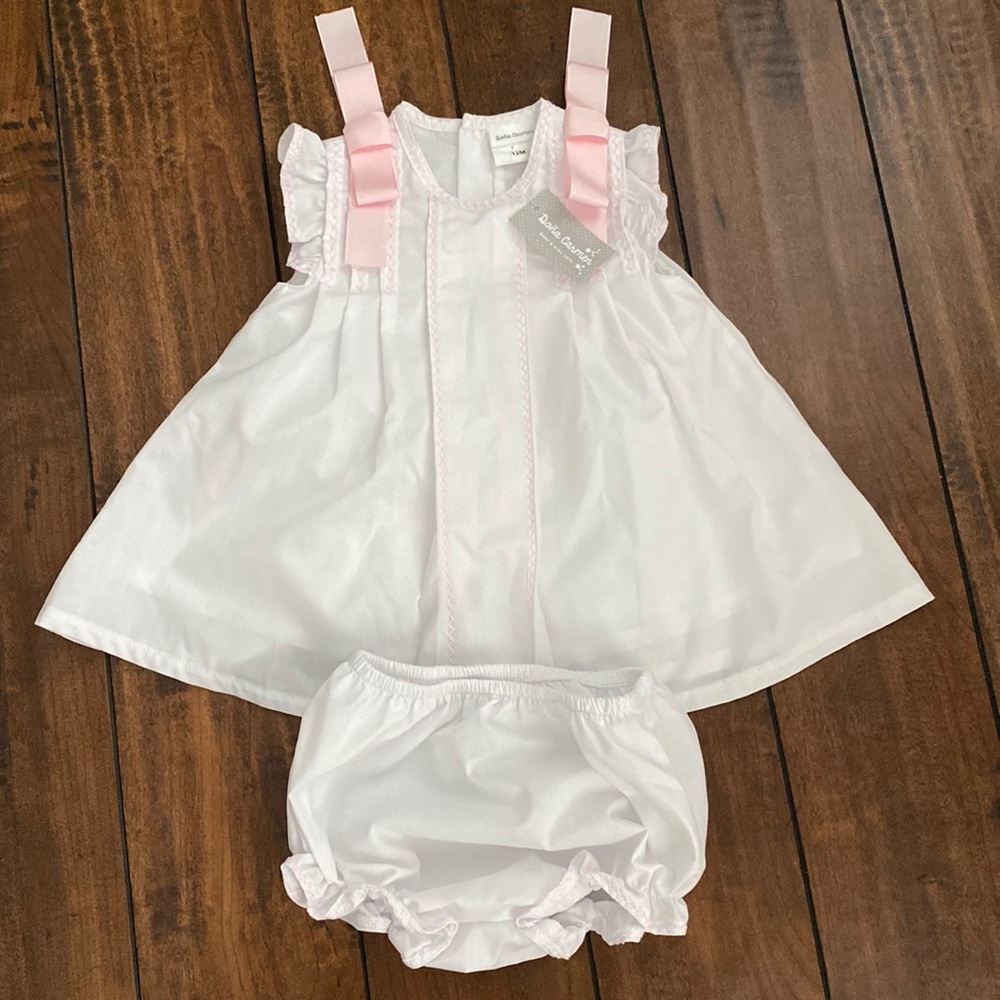Cute white & pink baby dress
